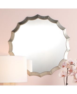 Round Metal Scalloped Wall Mirror