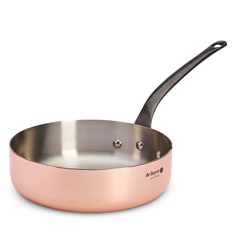 De Buyer 3.3 Quart Copper Saute Pan In Silver