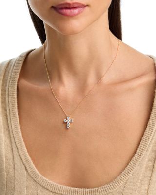 Diamond Cross Pendant Necklace in 14K Gold, 2.10 tcw