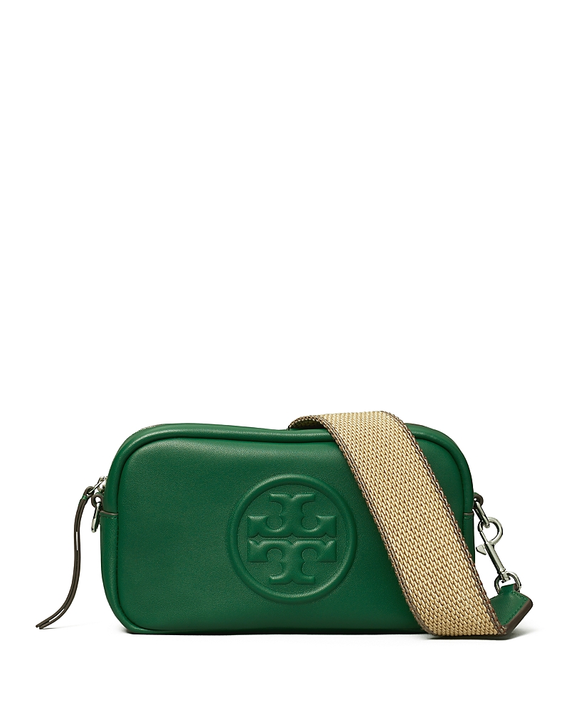 Tory Burch Mini Miller Soft Leather Crossbody Bag In Green