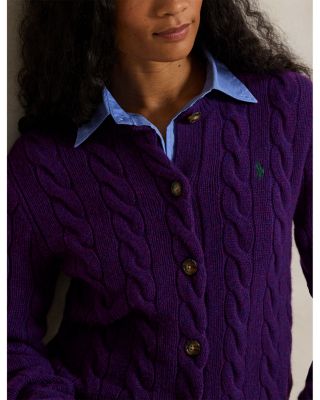 Cable Knit Wool Cashmere Cardigan