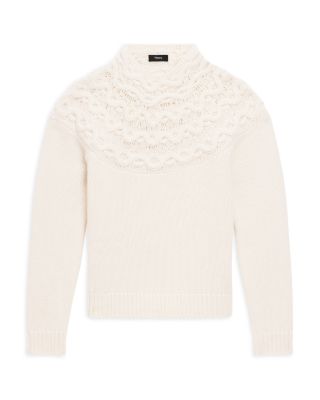 Cable Yoke Wool Cashmere Sweater
