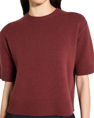 Cashmere Cropped Short Sleeve Sweater