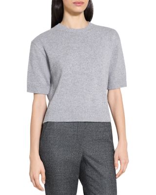 Cashmere Cropped Short Sleeve Sweater