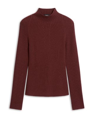 Traveling Rib Mock Neck Sweater in Cashmere