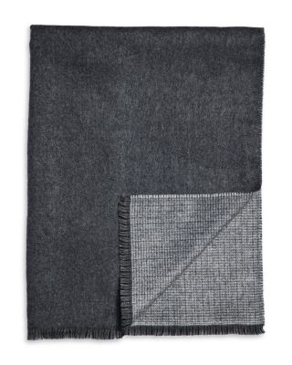 Reversible Tweed Scarf with Cut Fringe