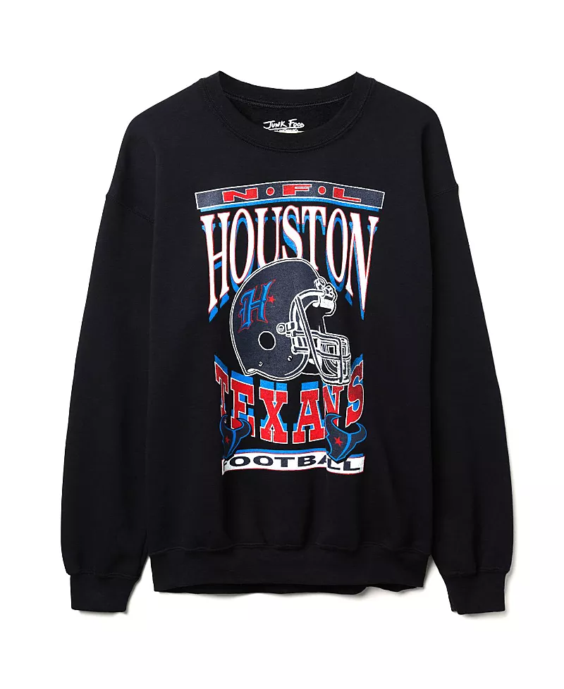 Junk Food Clothing Unisex Nfl Houston Texans Helmet Flea Market Crew Fleece