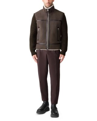 Mixed Media Zip Front Jacket