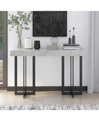 Martine 47" Faux Marble Top 1-Drawer Sofa Table