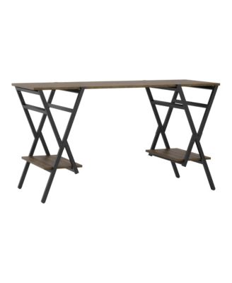 Reyn Steel Base 2-Shelf Writing Desk