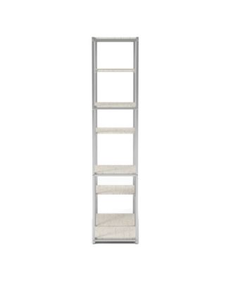 Geneva Steel Frame 7-Shelf Geometric Bookcase