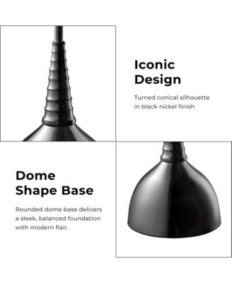 Knoll 16" Iron Round End Table with Botanical Print Top and Dome Base