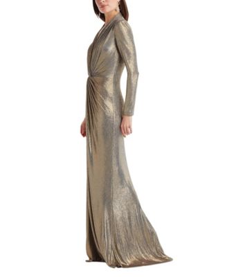 Ferrum Metallic Twist Drape Gown
