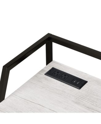 Stark Steel Base 1-Shelf Writing Desk with USBs