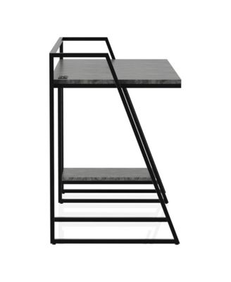 Stark Steel Base 1-Shelf Writing Desk with USBs