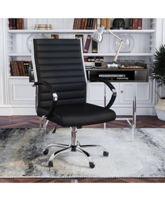 Tioga 43-inch Faux Leather Height Adjustable Swivel Office Chair