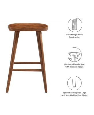 Saville Backless Wood Counter Stools, Set of 2