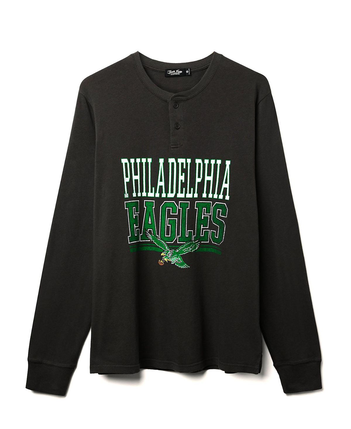 Junk Food Clothing Unisex Nfl Philadelphia Eagles Long Sleeve Henley Tee