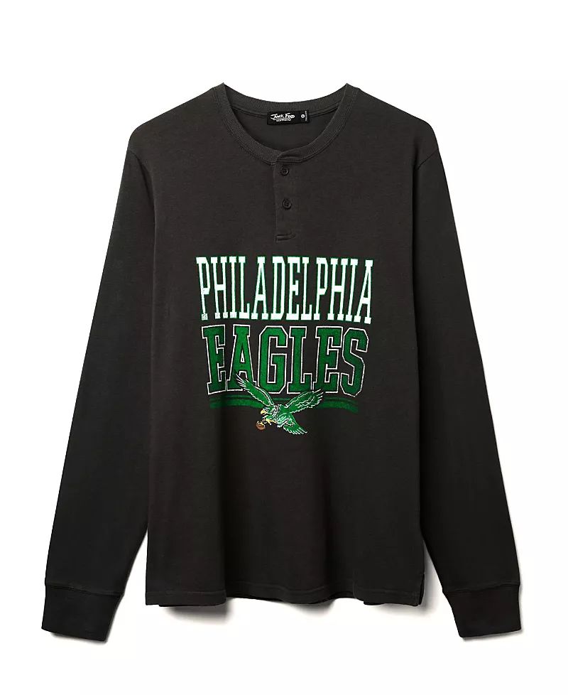 Junk Food Clothing Unisex Nfl Philadelphia Eagles Long Sleeve Henley Tee