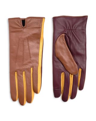 Colorblock Leather Gloves
