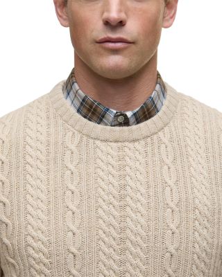 Relaxed Fit Cable Crewneck Sweater