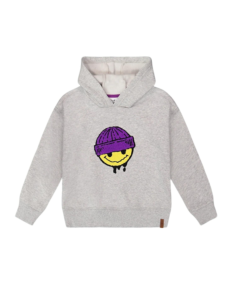 Deux Par Deux Boys' Pullover Fleece Hooded Sweatshirt - Little Kid In Gray