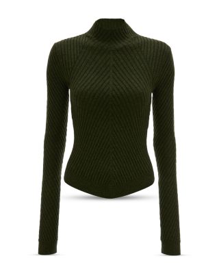 Merino Wool Ribbed Long Sleeve Top