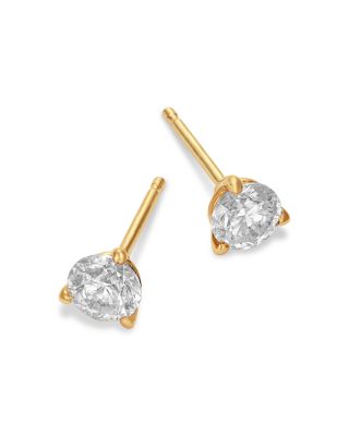 Diamond Martini Set Solitaire Stud Earrings in 14K Yellow or White Gold, 0.75 tcw