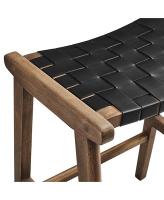 Saoirse Faux Leather Wood Counter Stool, Set of 2