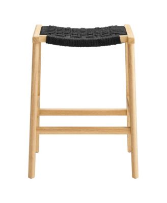 Saoirse Woven Rope Wood Counter Stool, Set of 2