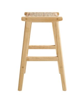 Saoirse Woven Rope Wood Counter Stool, Set of 2