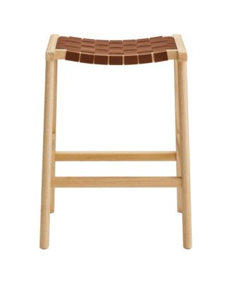 Saoirse Faux Leather Wood Counter Stool, Set of 2