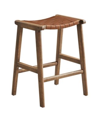 Saoirse Faux Leather Wood Counter Stool, Set of 2