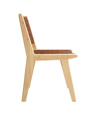 Saoirse Leather Wood Dining Side Chair, Set of 2