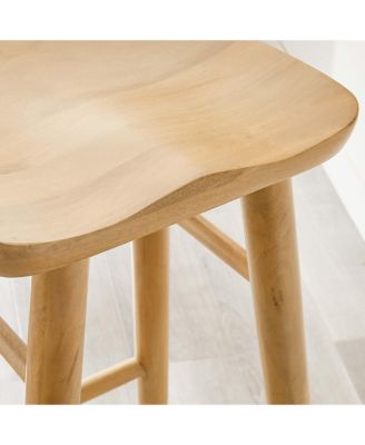 Saville Backless Wood Bar Stools Set of 2