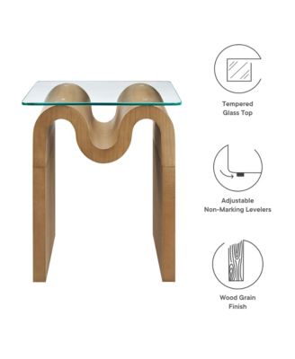 Ondine Glass Top Side Table