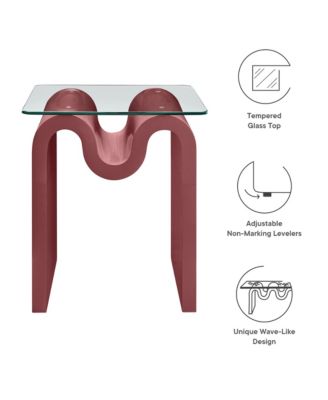 Ondine Glass Top Side Table