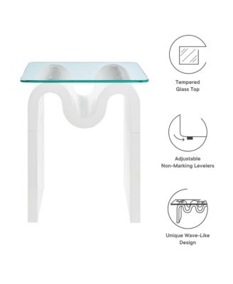 Ondine Glass Top Side Table