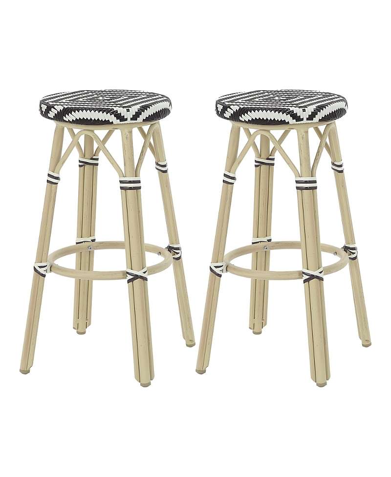 Furniture Of America Kindry 30 Aluminum Outdoor Barstools, Set Of 2 In Neutral