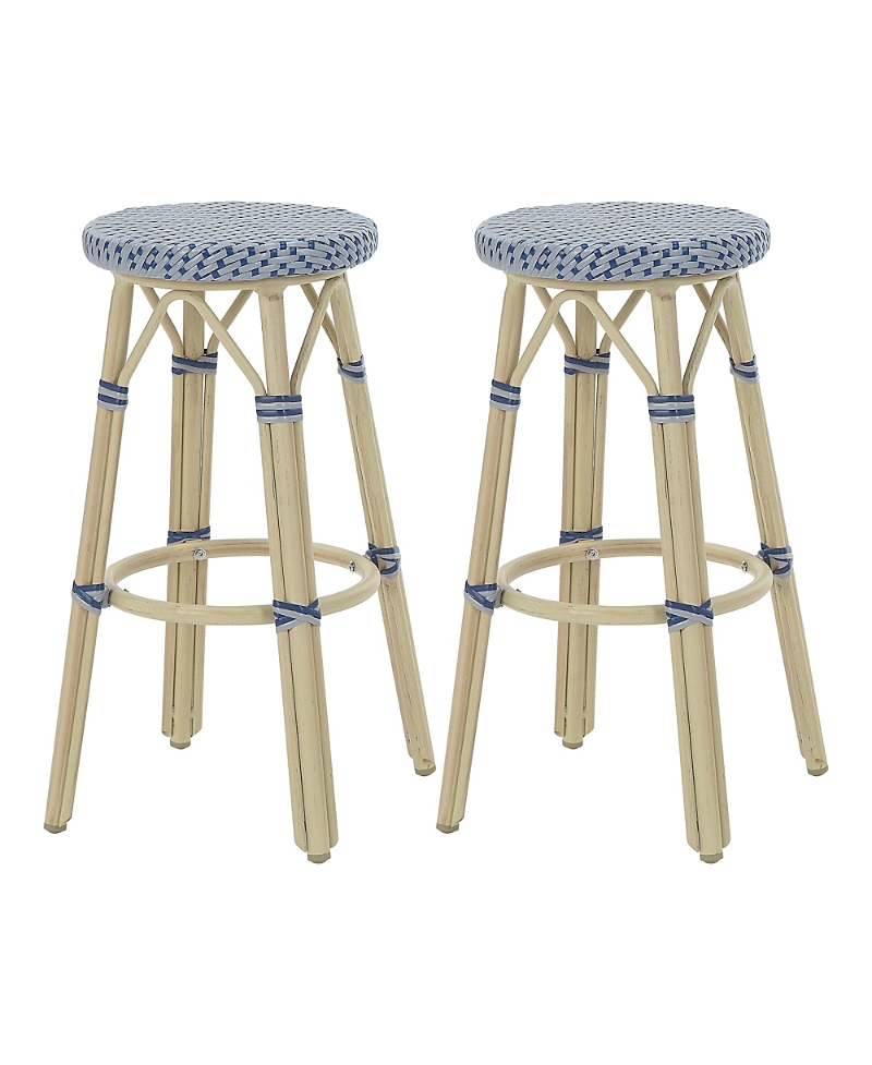 Furniture Of America Kindry 30 Aluminum Outdoor Barstools, Set Of 2 In Gray