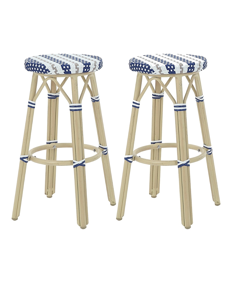 Furniture Of America Kindry 30 Aluminum Outdoor Barstools, Set Of 2 In Blue