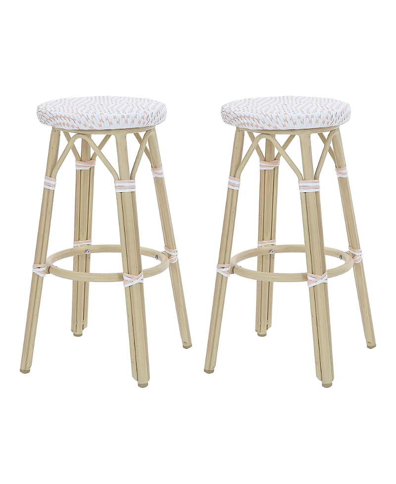 Furniture Of America Kindry 30 Aluminum Outdoor Barstools, Set Of 2 In White