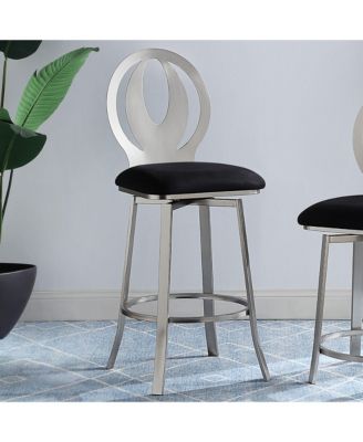 Seneca 29-inch Microfiber Swivel Barstools with Steel Frame, Set of 2