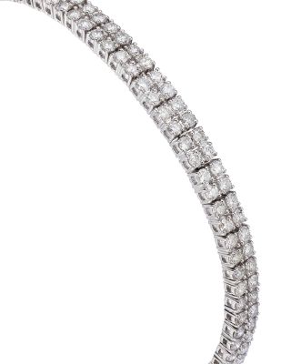 Diamond Double Row Bracelet in 14K White Gold, 4.0 tcw