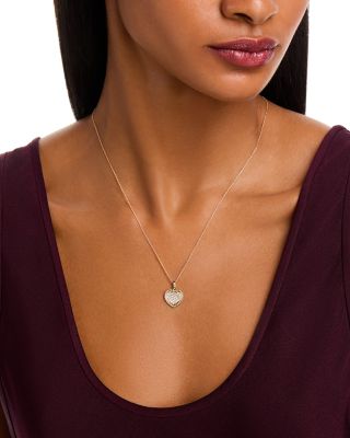 Diamond Heart Pendant Necklace in 14K Yellow Gold, 0.25 tcw