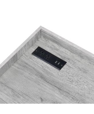 Tioga Steel Base 1-Drawer Writing Desk with USBs and Outlets