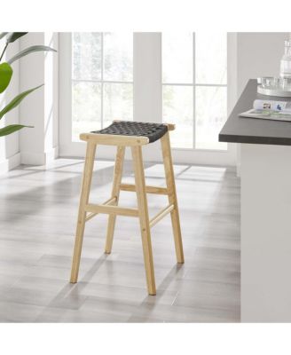 Saoirse Woven Rope Wood Bar Stool, Set of 2