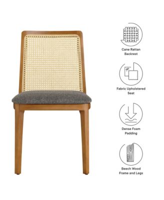 Monarch Wood and Rattan Dining Side Chair