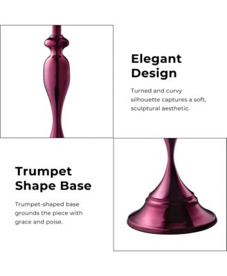 Knoll 16" Iron Round End Table with Geometric Pattern Top and Trumpet Base