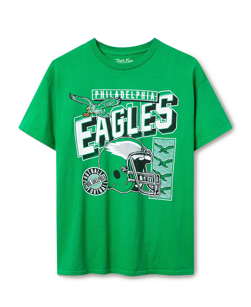 Junk Food Clothing Unisex Nfl Philadelphia Eagles Checkdown Flea Market Tee In Green